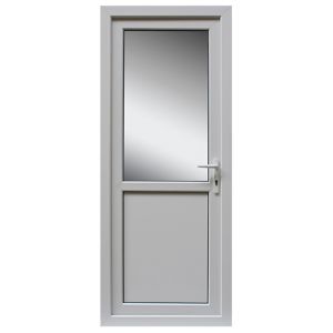 Image of Frosted Glazed White uPVC LH External Back Door set (H)2055mm (W)840mm