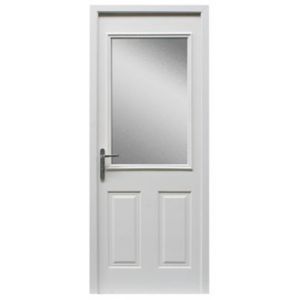 Arlington Obscure Panelled White Upvc Back Door & Frame, (H)2085mm (W)840mm