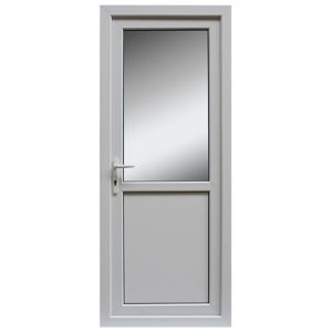 Frosted Glazed White Rh External Back Door Set, (H)2055mm (W)840mm
