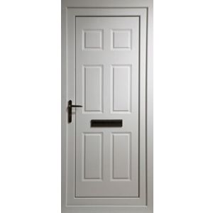 Broadland Panelled White Composite External Front Door & Frame, (H)1981mm (W)838mm