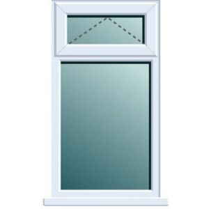 Frame One Clear Double Glazed White Upvc Window, (H)970mm (W)620mm