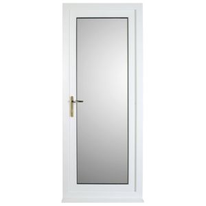 Image of Frosted Fully glazed White uPVC RH External Back Door set (H)2055mm (W)840mm