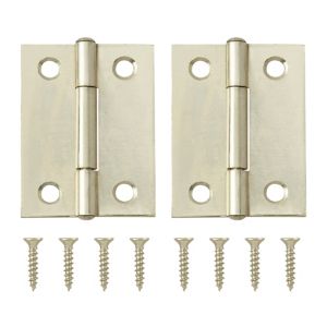 Brass-Plated Metal Butt Door Hinge No74 (L)50mm, Pack Of 2