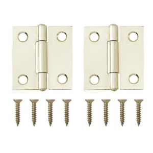 Brass-Plated Metal Butt Door Hinge No73 (L)38mm, Pack Of 2