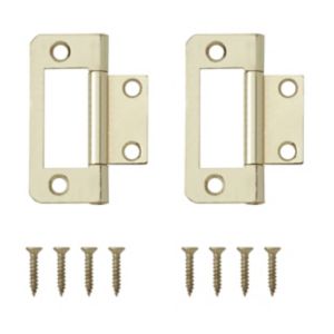 Brass-Plated Metal Flush Door Hinge N162 (L)50mm, Pack Of 8