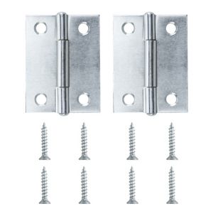 Zinc-Plated Metal Butt Door Hinge No89 (L)50mm, Pack Of 2
