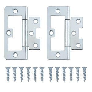 Image of Zinc-plated Metal Flush Door hinge (L)75mm Pack of 2