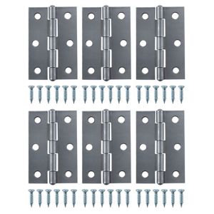 Image of Steel Butt Door hinge (L)75mm Pack of 6