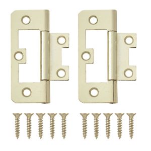 Image of Brass-plated Metal Flush Door hinge (L)65mm Pack of 2