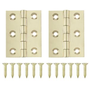 Image of Polished Brass-plated Metal Butt Door hinge (L)50mm Pack of 2