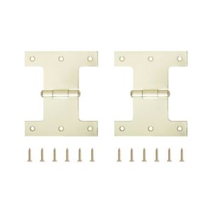 Image of Brass-plated Metal Parliament Door hinge (L)100mm Pack of 2