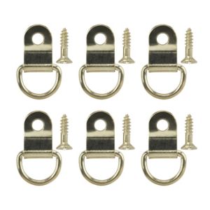 Brass-Plated Small Picture Hook, Pack Of 6