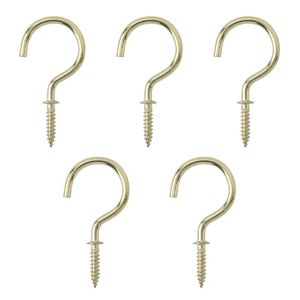Image of Brass-plated Cup hook (L)46.5mm Pack of 25