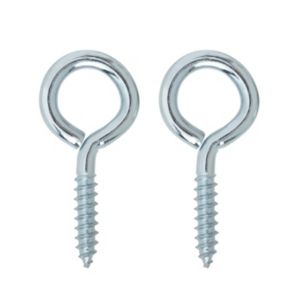 Image of Zinc-plated Metal Large Screw eye (L)60mm Pack of 2