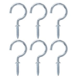 Image of Zinc-plated Medium Cup hook (L)20mm Pack of 6