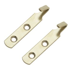 Image of Brass-plated Carbon steel Medium Hook (H)14mm Pack of 2