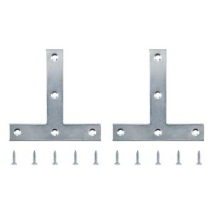 Image of Zinc-plated Steel Tee plate (L)100mm (W)100mm Pack of 2
