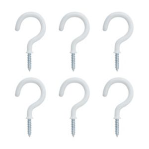 Image of White Extra large Cup hook (L)56mm Pack of 6