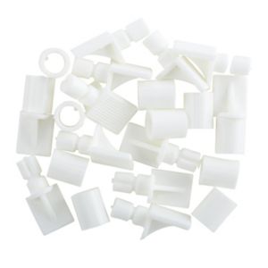 Image of White Plastic Shelf support (L)26mm Pack of 12