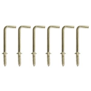 Image of Brass-plated Medium Cup hook (L)38.5mm Pack of 6