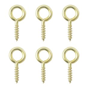 Image of Zinc-plated Brass Extra small Screw eye (L)16mm Pack of 6