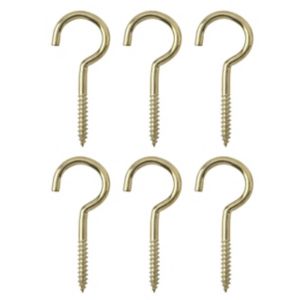 Image of Brass-plated Small Cup hook (L)48mm Pack of 6