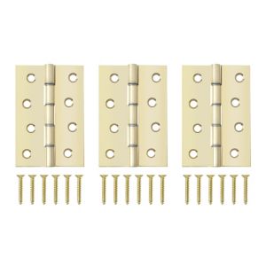 Image of Brass effect Metal Butt hinge Pack of 3