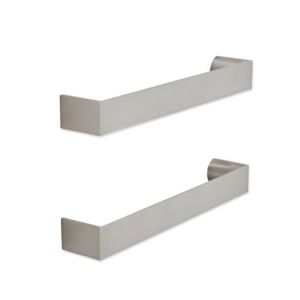 It Kitchens It Solutions Brushed Nickel Effect Square Bar Cabinet Handle, Pack Of 2 Silver