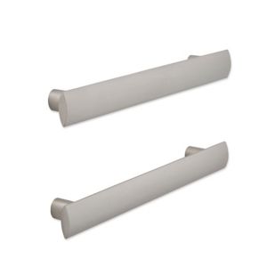 Cooke & Lewis Brushed Nickel Effect D-Shaped Cabinet Handle, Pack Of 2 Silver