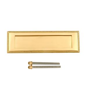 Image of Brass effect Metal Letter plate (H)75mm (W)250mm