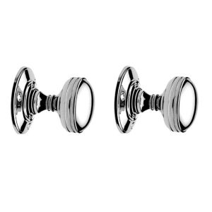 Image of Polished Chrome effect Brass Round Door knob (Dia)53.7mm Pair