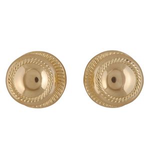 Image of Polished Brass effect Zamac Round Door knob (Dia)49mm Pair