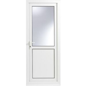 Glazed White Upvc Rh External Back Door Set, (H)2055mm (W)840mm