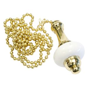 Image of B&Q Brass effect Ceramic Light pull