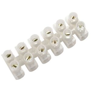 Image of B&Q White 15A 6 way Cable connector strip