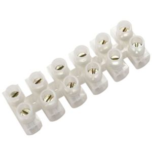 Image of B&Q White 30A 6 way Cable connector strip