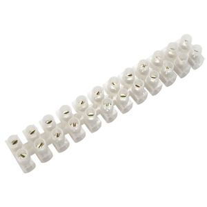 Image of B&Q White 3A 12 way Cable connector strip Pack of 10
