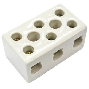Image of B&Q White 5A 3-Way Porcelain block