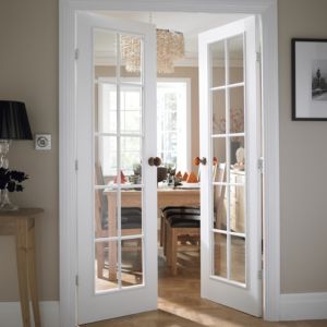 Image of Cadeby 10 Lite Clear Glazed Moulded Internal French French Door (H)1981mm (W)1168mm