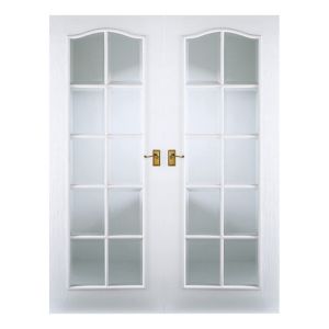 Image of Chateau 10 Lite Frosted Glazed Moulded Internal French Door (H)1981mm (W)1168mm