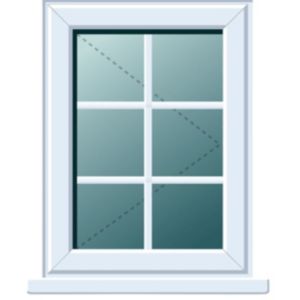 Image of White PVCu RH Side Hung Window (H)820mm (W)620mm