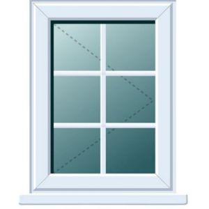 Clear Double Glazed White Upvc Right-Handed Window, (H)820mm (W)620mm