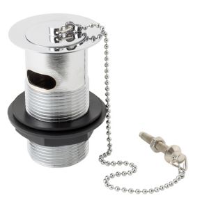 Image of Chrome effect Slotted Plug & chain Basin Waste