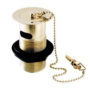 Image of Gold effect Slotted Plug & chain Basin Waste