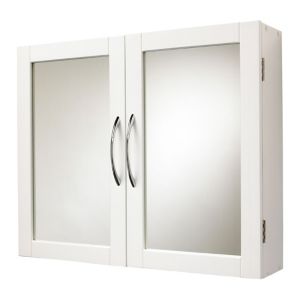 Image of B&Q Lenna White Double door Mirrored Cabinet (W)600mm (D)500mm