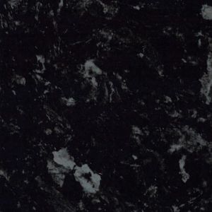 Image of 38mm B&Q Ebony Black Satin Granite Effect Square Edge Curved Island Bar Worktop (L)1740mm (D)970mm