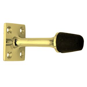 Image of Polished Brass effect Wall-mounted Door stop