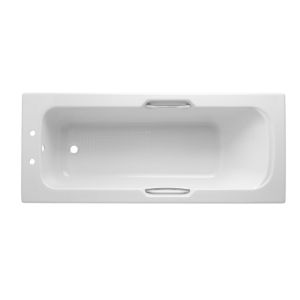 Cooke & Lewis Shaftesbury Acrylic Rectangular White Straight 2 Tap Hole Bath (L)1700mm (W)700mm