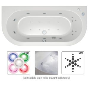 Cooke & Lewis Ultimate Chroma Therapy 21 Jet Wellness Spa System White
