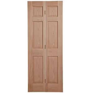 Image of 6 panel Oak veneer Internal Bi-fold Door set (H)1950mm (W)750mm